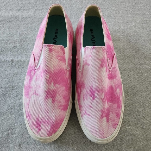 SeaVees Womens Slip On Pink Tye Dye Platform Chunky Style Shoes 8.5 - Picture 8 of 9